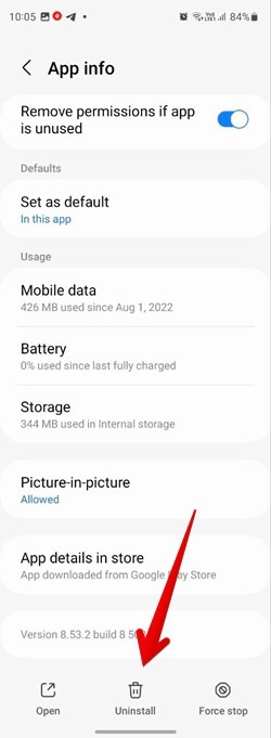 Netflix Android Uninstall
