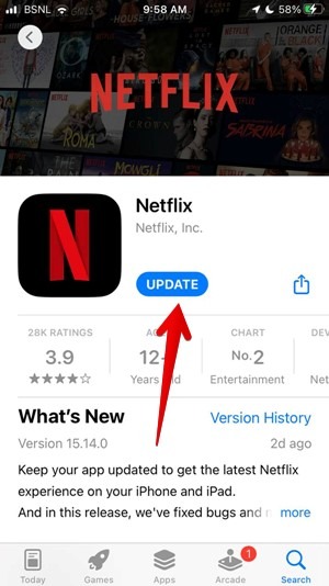 Netflix Update App