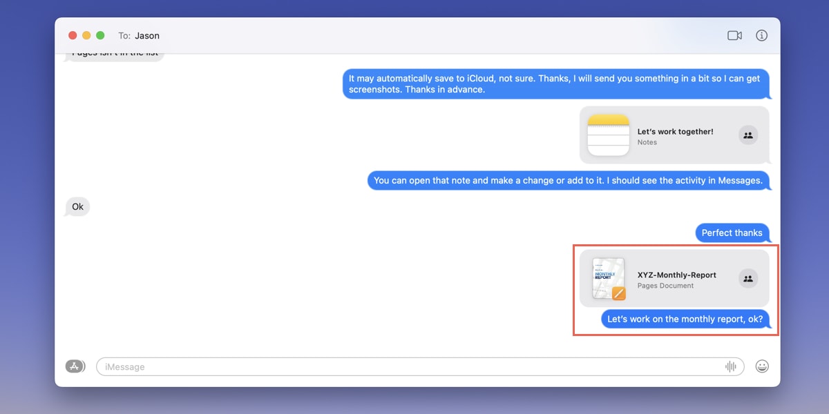 File sent in Messages on Mac