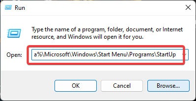 Typing command in Run window.