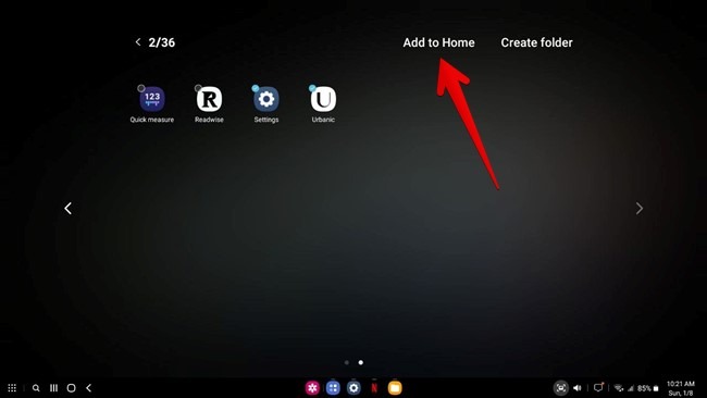 Samsung Dex Apps Select Add To Home