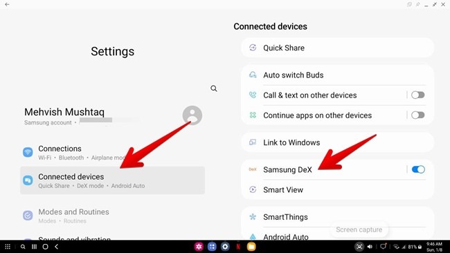 Samsung Dex Settings Connected Devices