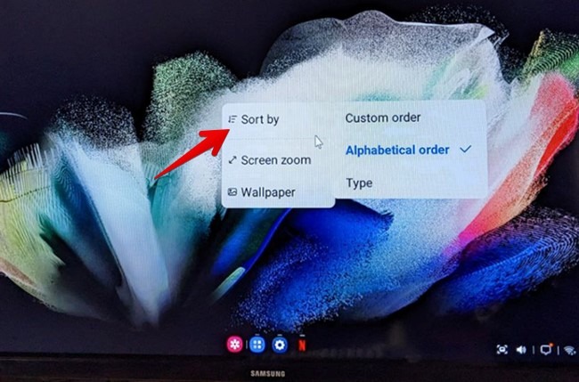 Samsung Dex Sort Apps