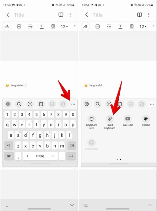 Samsung Keyboard Floating Off