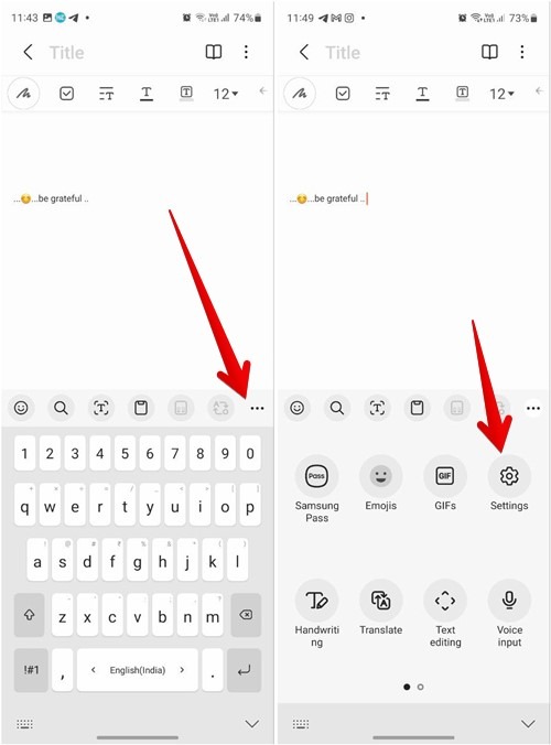 Samsung Keyboard Settings