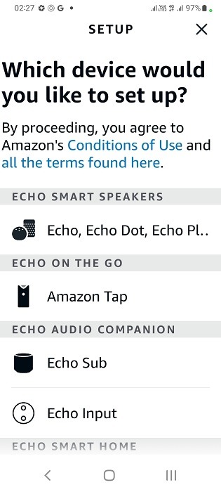 Select Exact Echo Speaker type in Alexa app.