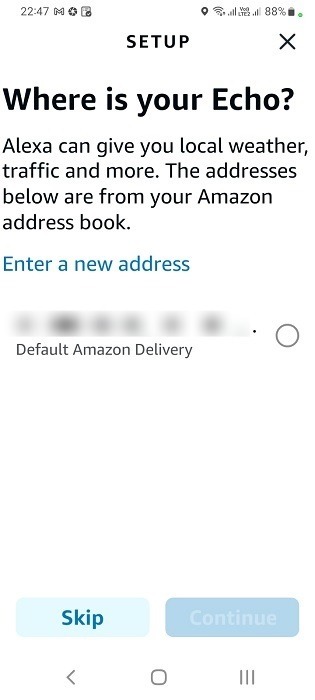 Where is Your Echo sets up your Alexa's default Amazon address. 
