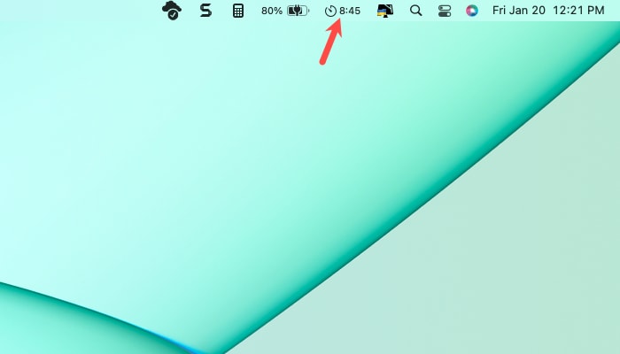 Timer shortcuts in the menu bar
