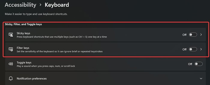 Disabling the "Sticky keys" and "Filter keys" options in Windows. 