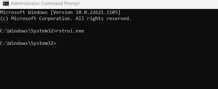System Restore Windows Cmd Rstrui Exe Command