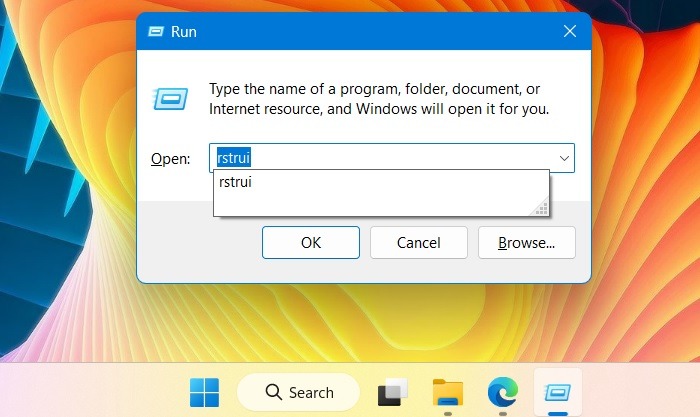 System Restore Windows Run Rstrui