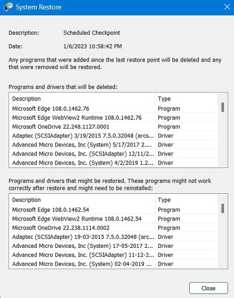 System Restore Windows System Files And Drivers Deleted