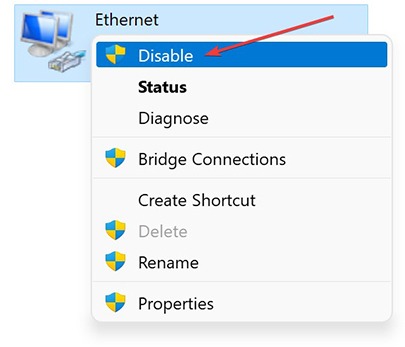 Unidentified Network - Disable Virtual Network Adapters