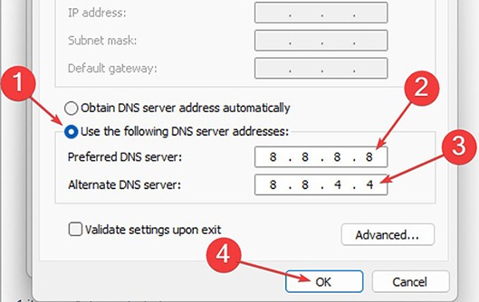 Unidentified Network -Modify Dns