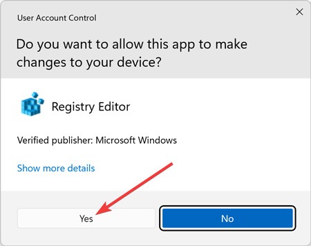 Open "Registry Editor" as Administrator.