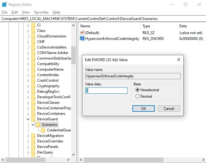 Set new "Value data" in Registry Editor.