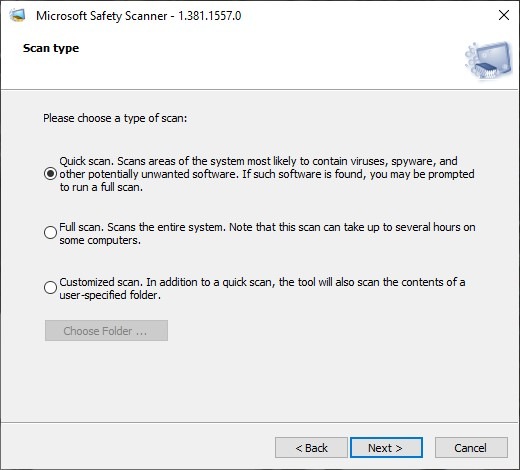 Windows Script Host Microsoft Safety Scanner