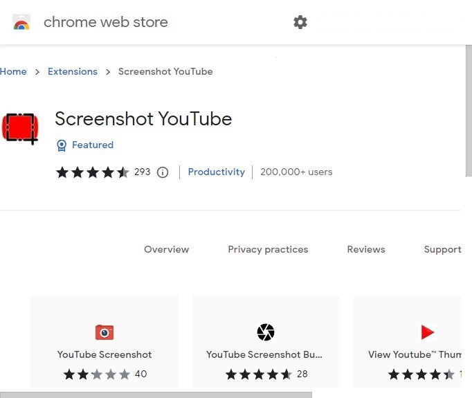 Youtube Video Screenshot Extension