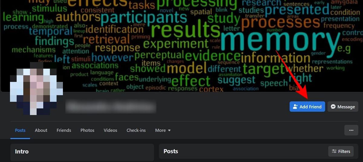 Add Friend button on Facebook.