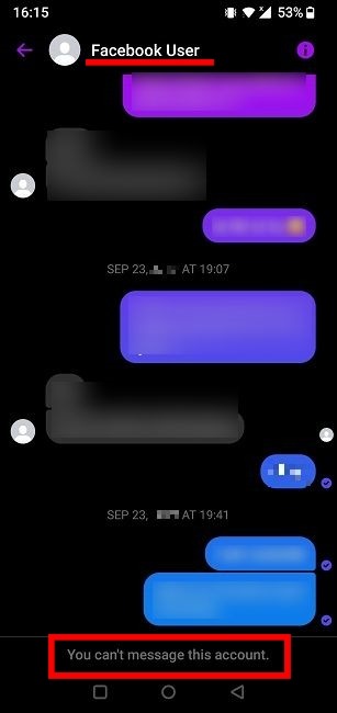 Trying to send a message to a person who deleted their Facebook account.