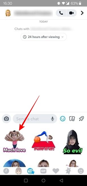 Cameos Selfie Snapchat Long Press