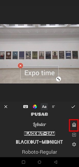 Change Fonts Instagram Inshot Select