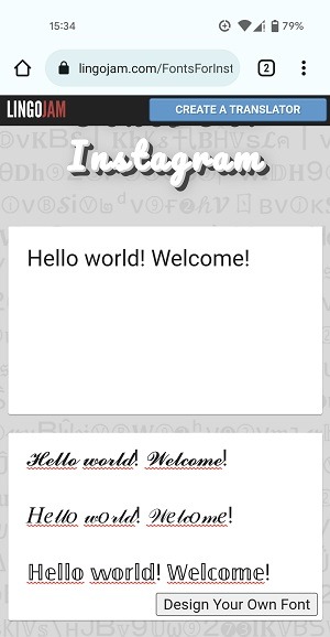 Change Fonts Instagram Web Tool Write Text