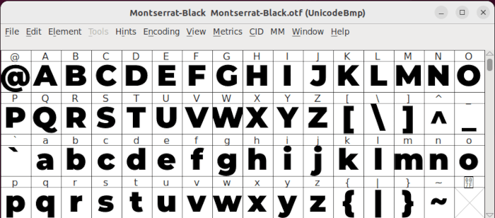 Convert Fonts Ubuntu 06 Font Overview Screen