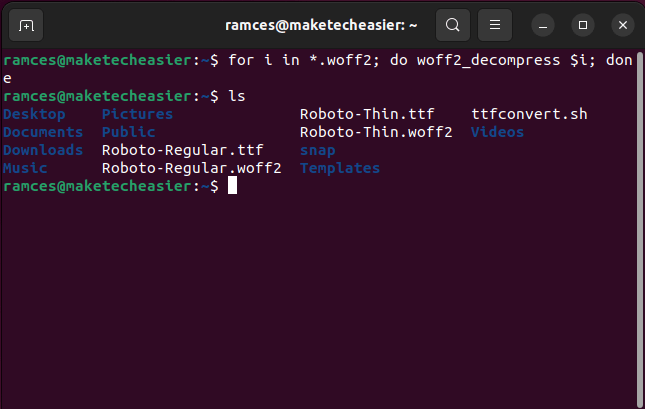 Convert Fonts Ubuntu 15 Mass Woff2 Conversion