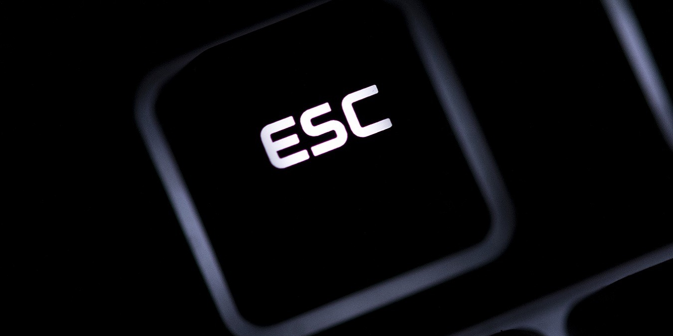 Closeup Of A Black Computer Keyboard And Esc Button
