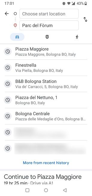 Manually input location for Directions in My Maps in Google Maps app.