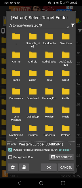 How To Compress And Extract Files On Android 7zip Extract Choose