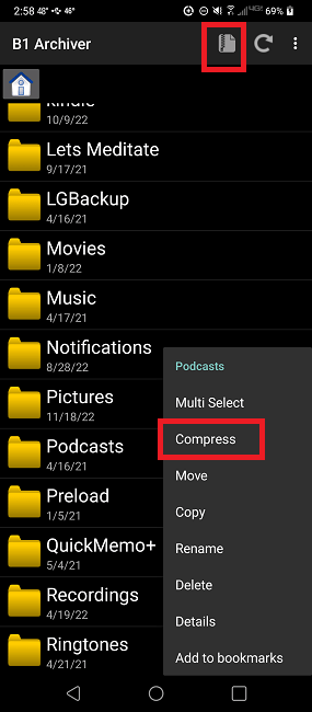How To Compress And Extract Files On Android B1 Compress