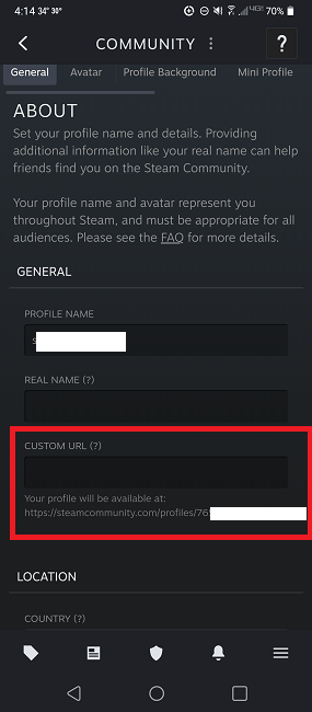 How To Find Your Steam Id Mobile Profile Edit Url