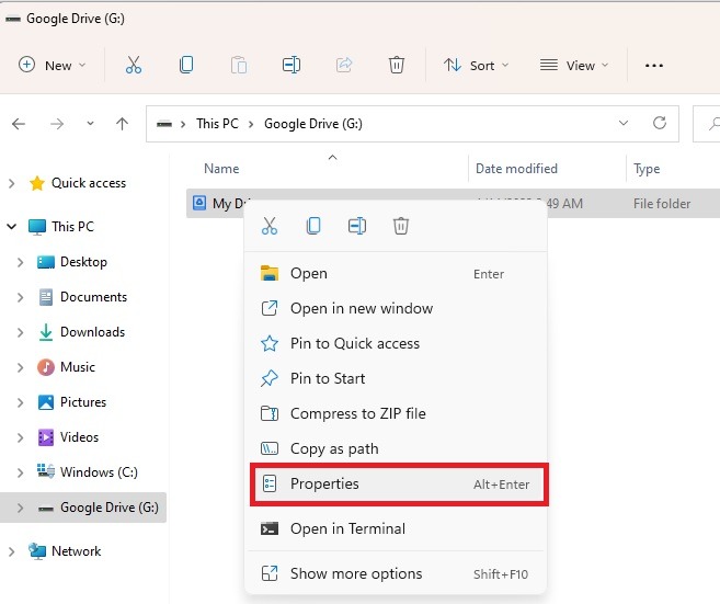 How To See The Number Of Files In A Google File Folder Desktop Properties