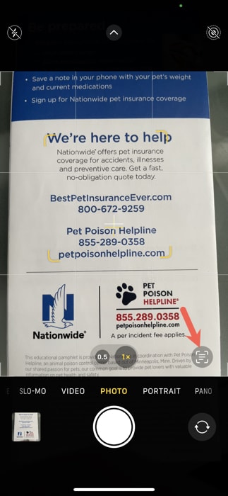 iPhone Camera Live Text icon