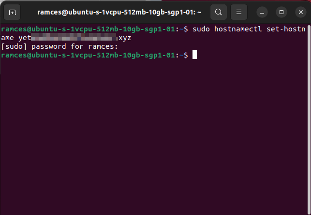 Install Jitsi Linux 17 Set New Hostname 1