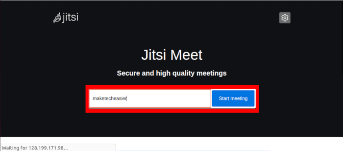 Install Jitsi Linux 31 Create New Room