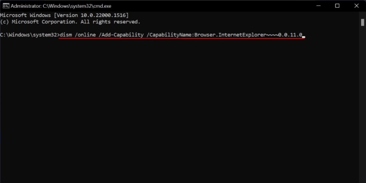 Typing command in cmd.