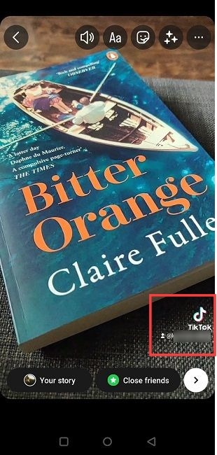 TikTok video shared on Instagram view.