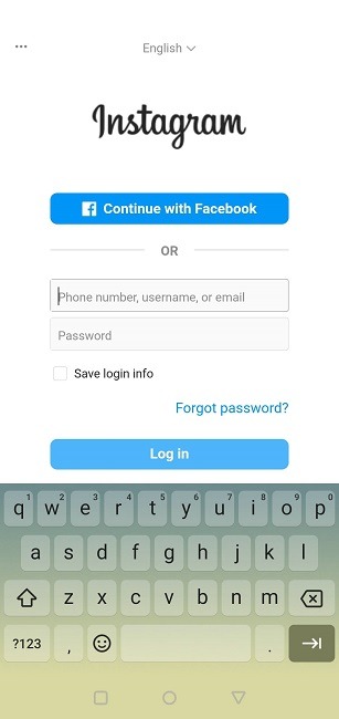 Log in to Instagram from TikTok.