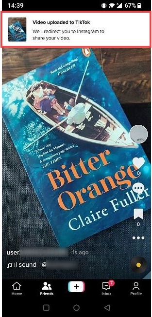 Link Tiktok Instagram Video Upload Message.