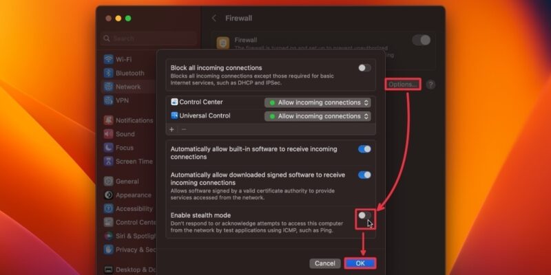 Mac Firewall Options