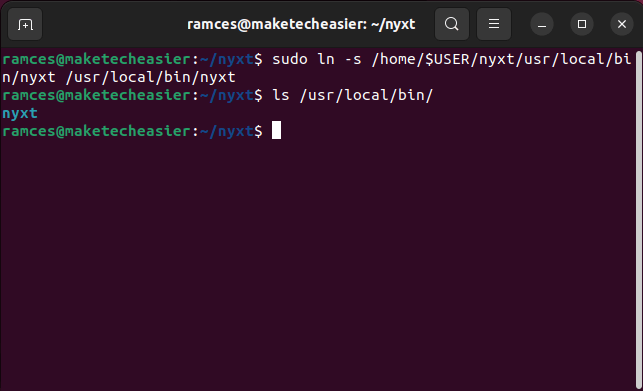 Nyxt Web Browser Linux 06 Create Symbolic Link