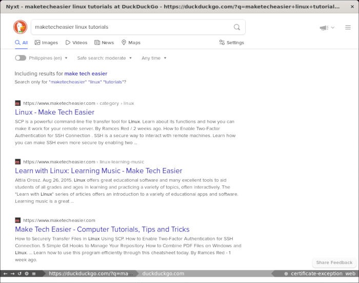 Nyxt Web Browser Linux 10 Direct Search Browser