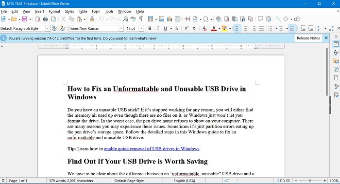 Open Docx No Word Libreoffice File View