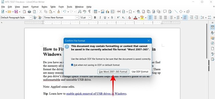 Open Docx No Word Libreoffice Save File
