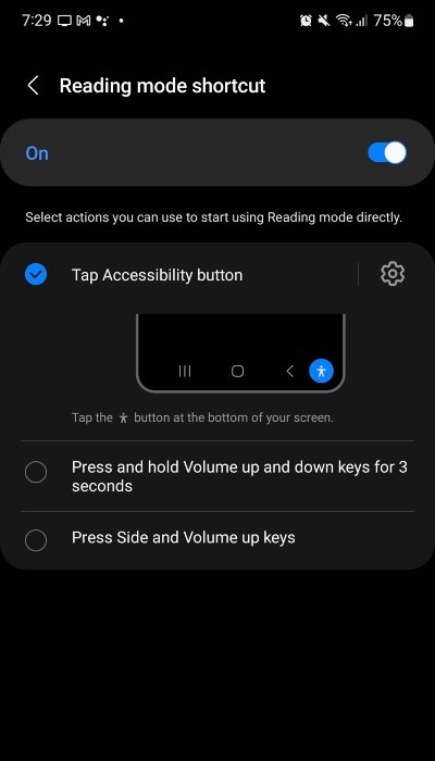 Reading Mode Options