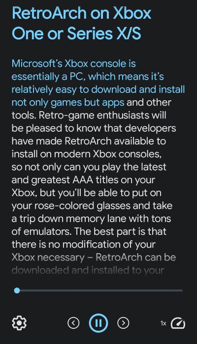Reading Mode Readsettings