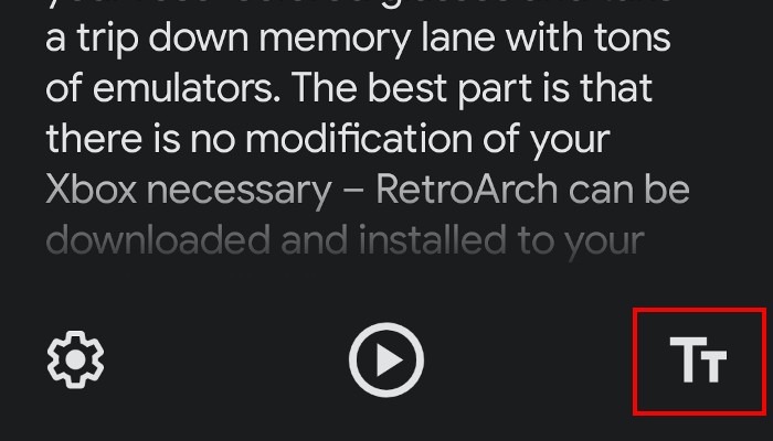 Reading Mode Textsize